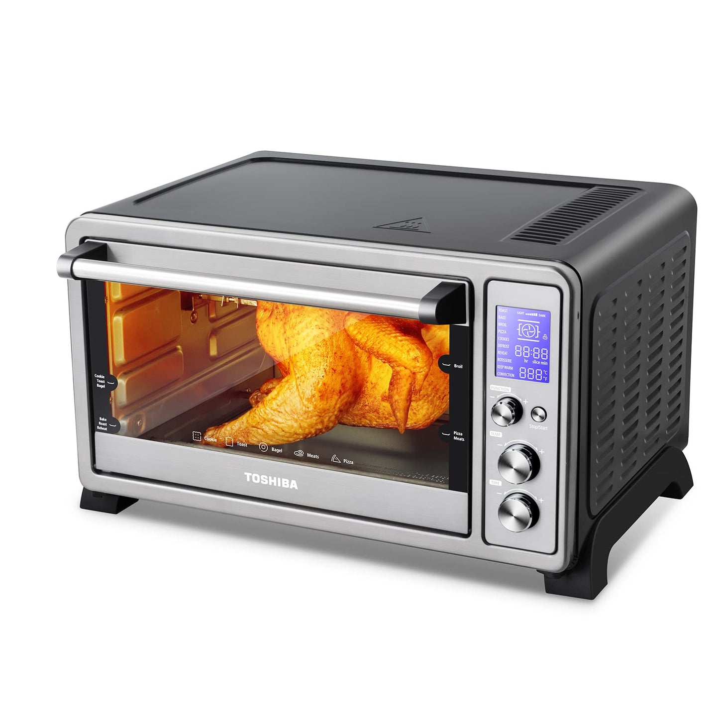 Horno Digital Toshiba Acero Inoxidable Función Convección para Pan y Pizza