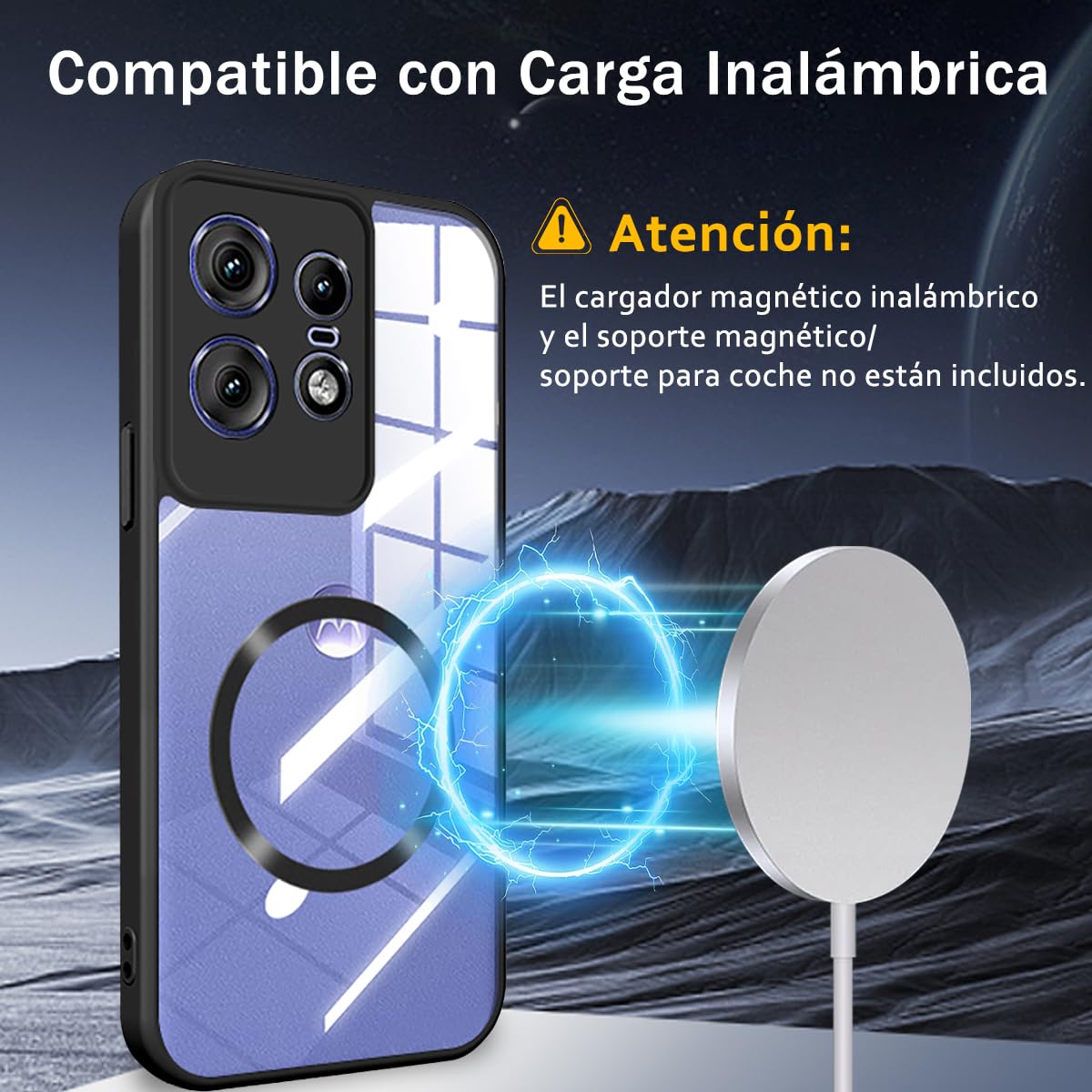 DABUNA YC Funda para Motorola Moto Edge 50 Pro Case, Protectora de Cámara Anticaída Ultra Delgada Cover, Anti-Amarillo Transparente Carcasa