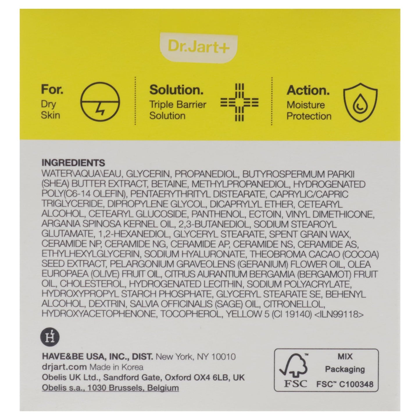 Ceramidin Ectoin Infused Cream by Dr. Jart+ for Unisex - 1.69 oz Cream