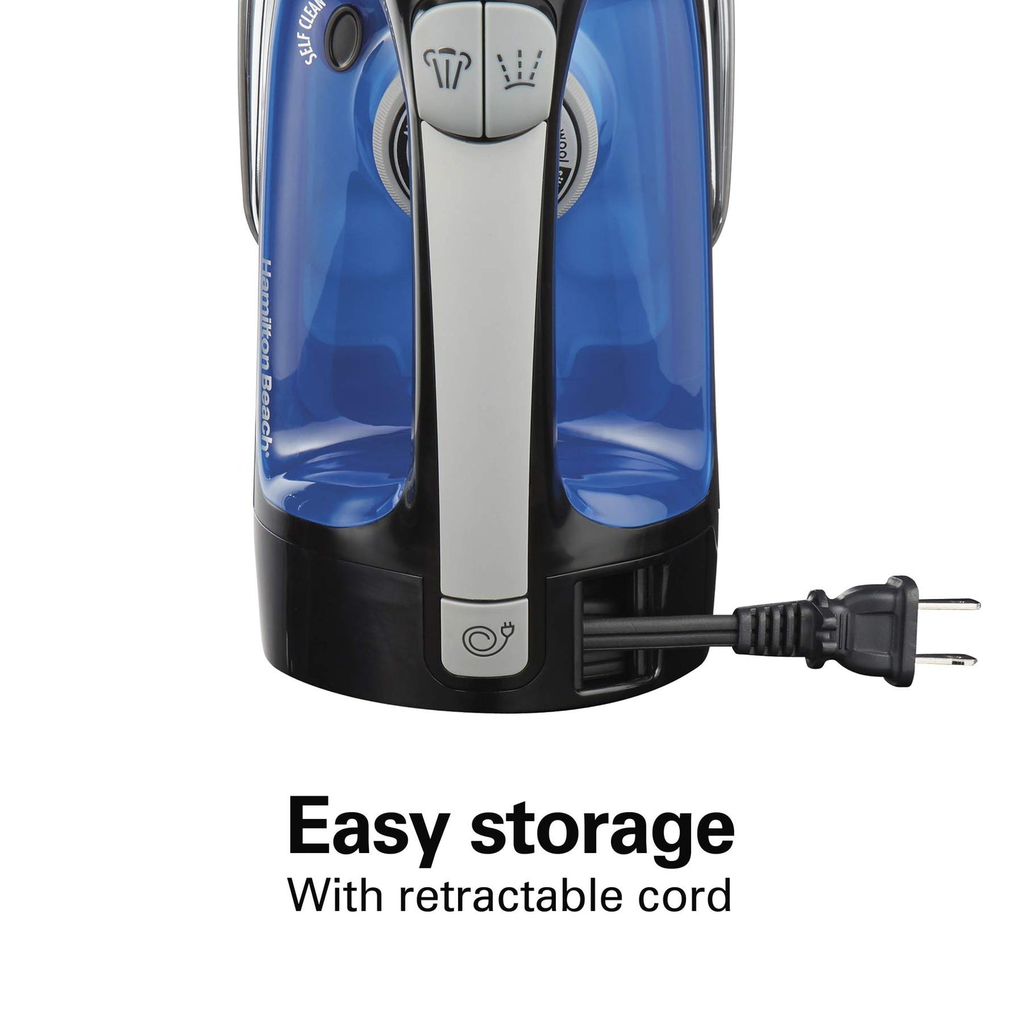 Hamilton Beach 14290 Retractable Cord Iron, Grey