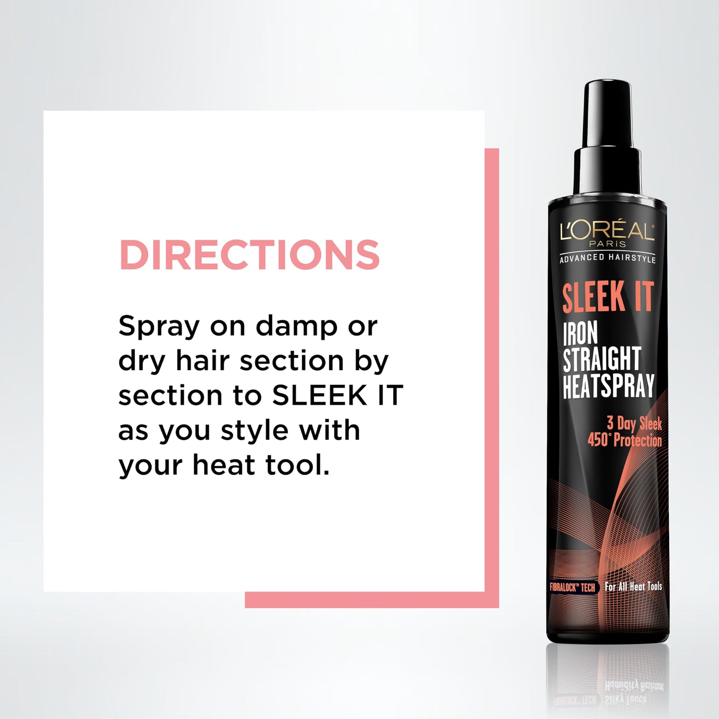 L'Oréal Paris peinado avanzado, SLEEK IT Iron Straight Heatspray, 5.7 fl. oz.