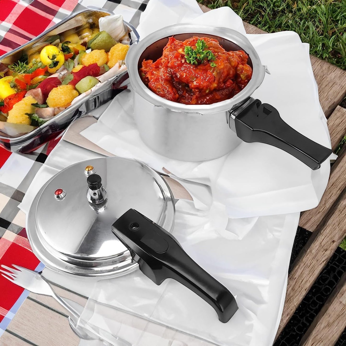 GLOGLOW Olla a Presión de Acero Inoxidable para Estufa de Gas Estufas Cocina de Inducción Hogar 3L para 3 litros 18 Cm Mini Horno Cocina de Inducción Olla Presión para Olla a Presión