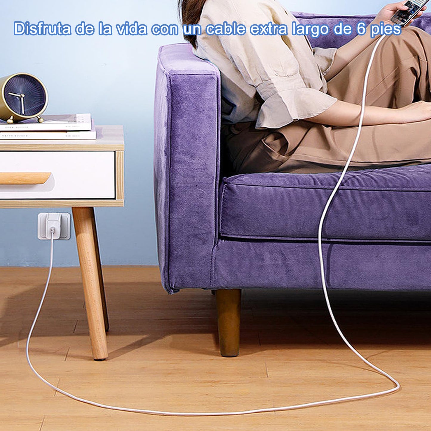 Cargador Rápido USB C de 45 W para Samsung Tipo C, Con Cable de 1.8M para Galaxy S23 Ultra/S23/S23+/S22/S22+/Note10/Note20/S20/S21/S10 (Blanco)