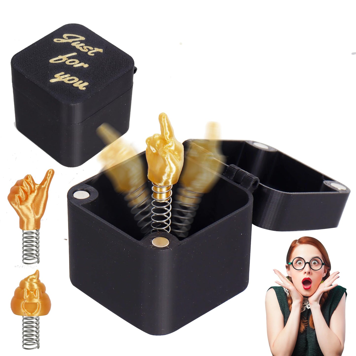 Dedo medio en una caja, caja de regalo de dedo sorpresa medio, regalo emergente con caja para adultos, caja de regalo molesta, caja de regalo de broma divertida para decoración de computadora de