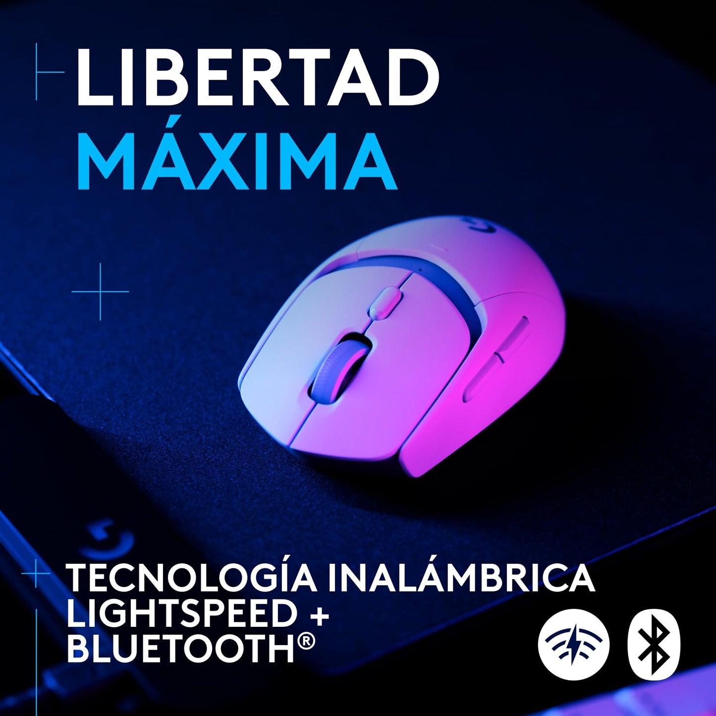 Logitech G309 Mouse inalámbrico Lightspeed para Juegos, Ligero, interruptores híbridos LIGHTFORCE, Sensor Hero 25K, 300+ Horas con una batería AA, 6 Botones programables, PC y Mac - Blanco