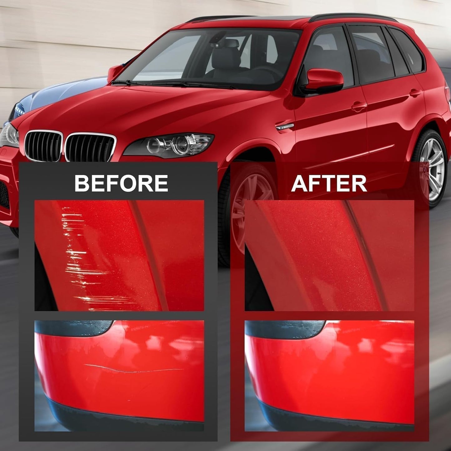 Car Scratch Remover Pen,POKYGO 3 PCS Bolígrafo Reparador, Pintura Retoque Automotriz, Restaurador de Pintura Automotriz, Lápiz de Pintura para Coche para Arañazos Menores,Cuidado del Coche (Rojo)