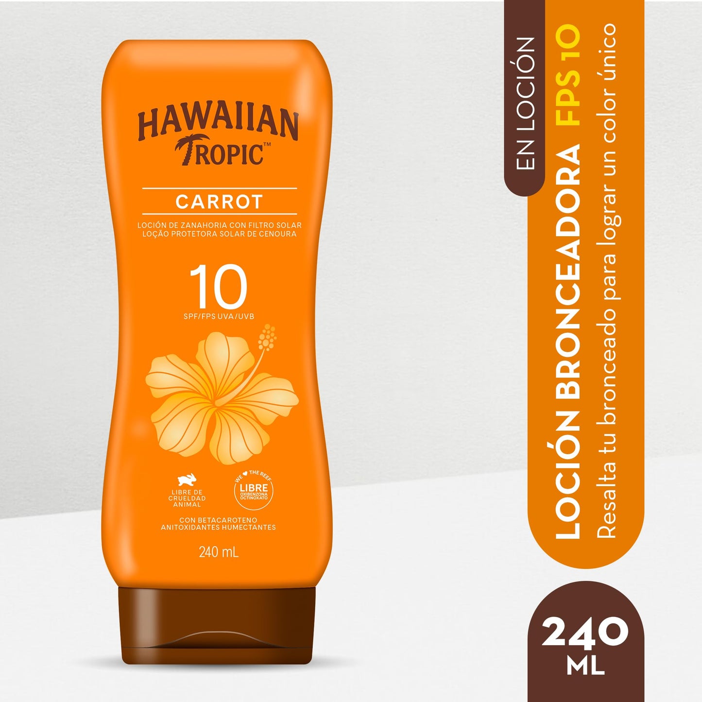 Hawaiian Tropic Carrot Protector Solar 10 FPS Loción de 240ml