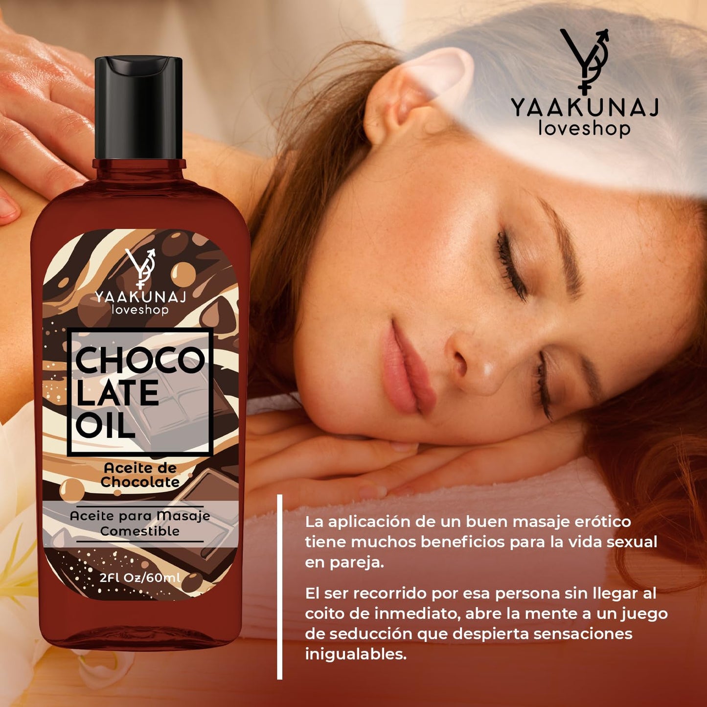 Aceite Para Masajes YAAKUNAJ LOVESHOP Chocolate Saborizante