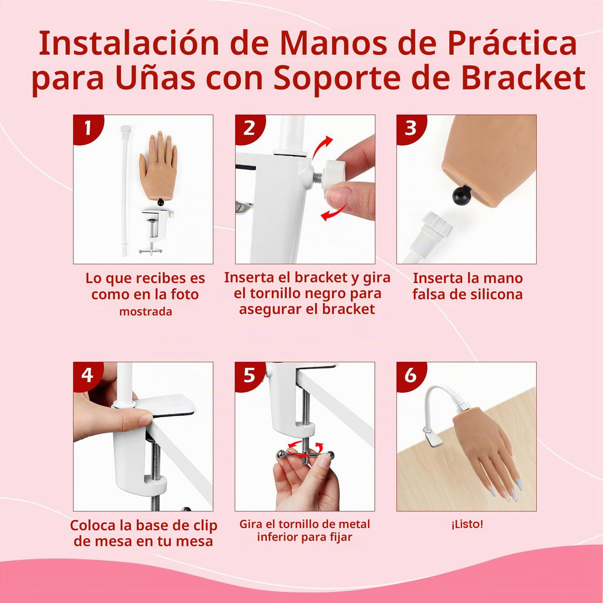 Mano de Práctica para Uñas Silione Flexible