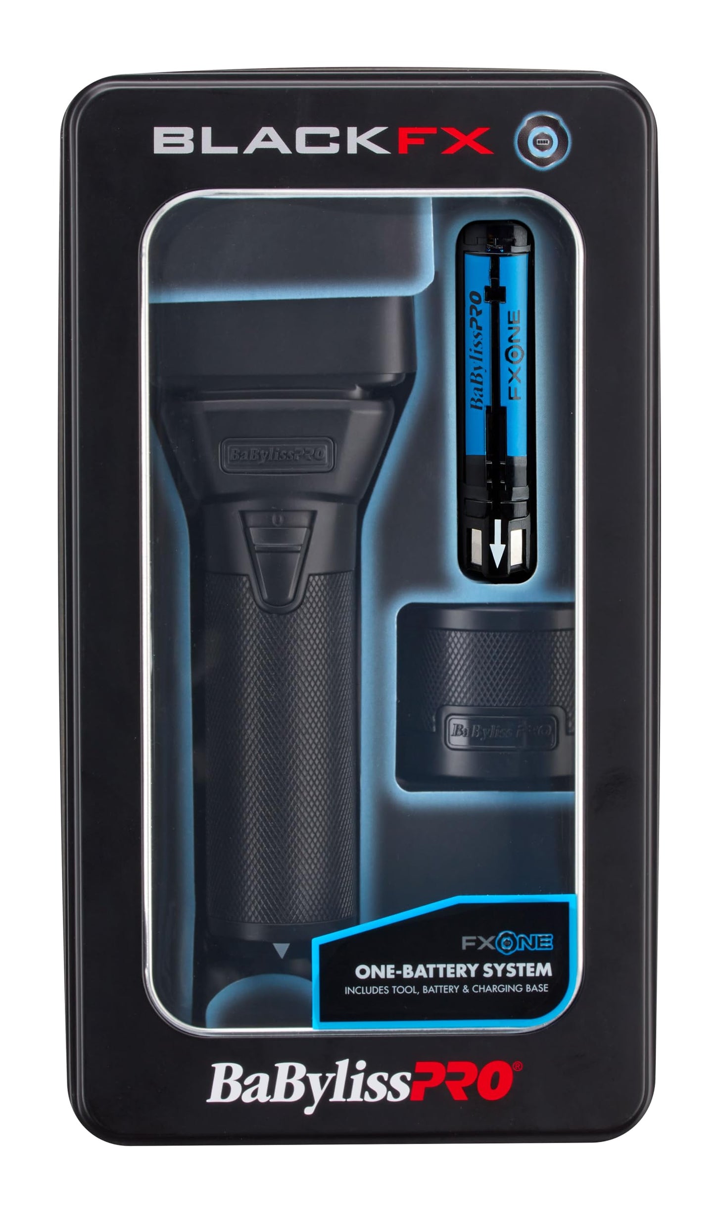 BaBylissPRO FXONE BLACKFX - Afeitadora de doble lámina de metal