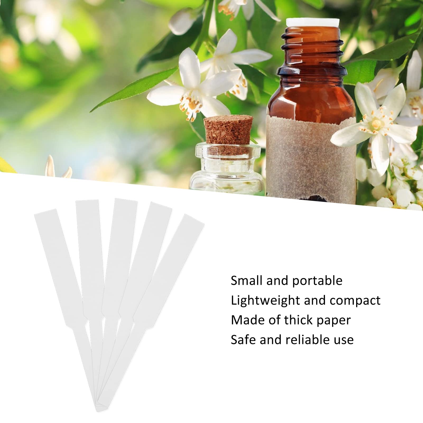 Tiras de Perfume de 100 Hojas, Tiras de Papel Secantes de Perfume Portátiles en Desechables para Aromaterapia