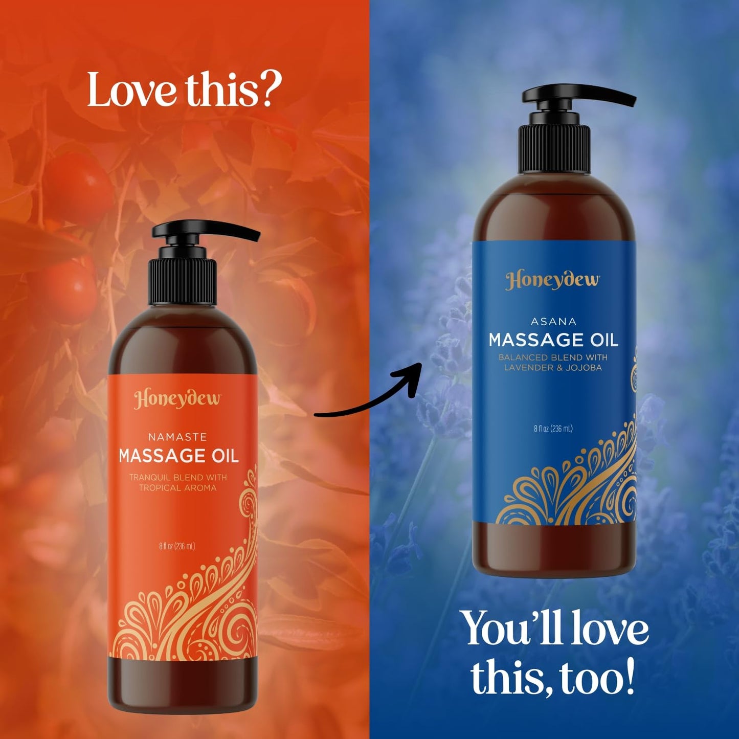 Aceite de Masaje Corporal Mango Sorbet con Jojoba, Almendra Dulce y Coco para Piel Humectante Antienvejecimiento para Mujeres y Hombres