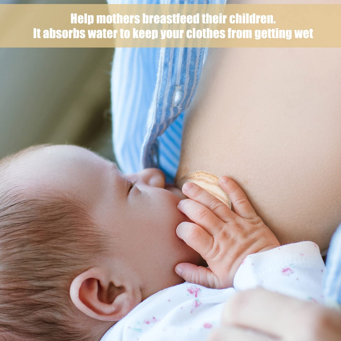 Paquetes Almohadillas de Algodón Rayas con Forma de G para Cuidado de Alimentación