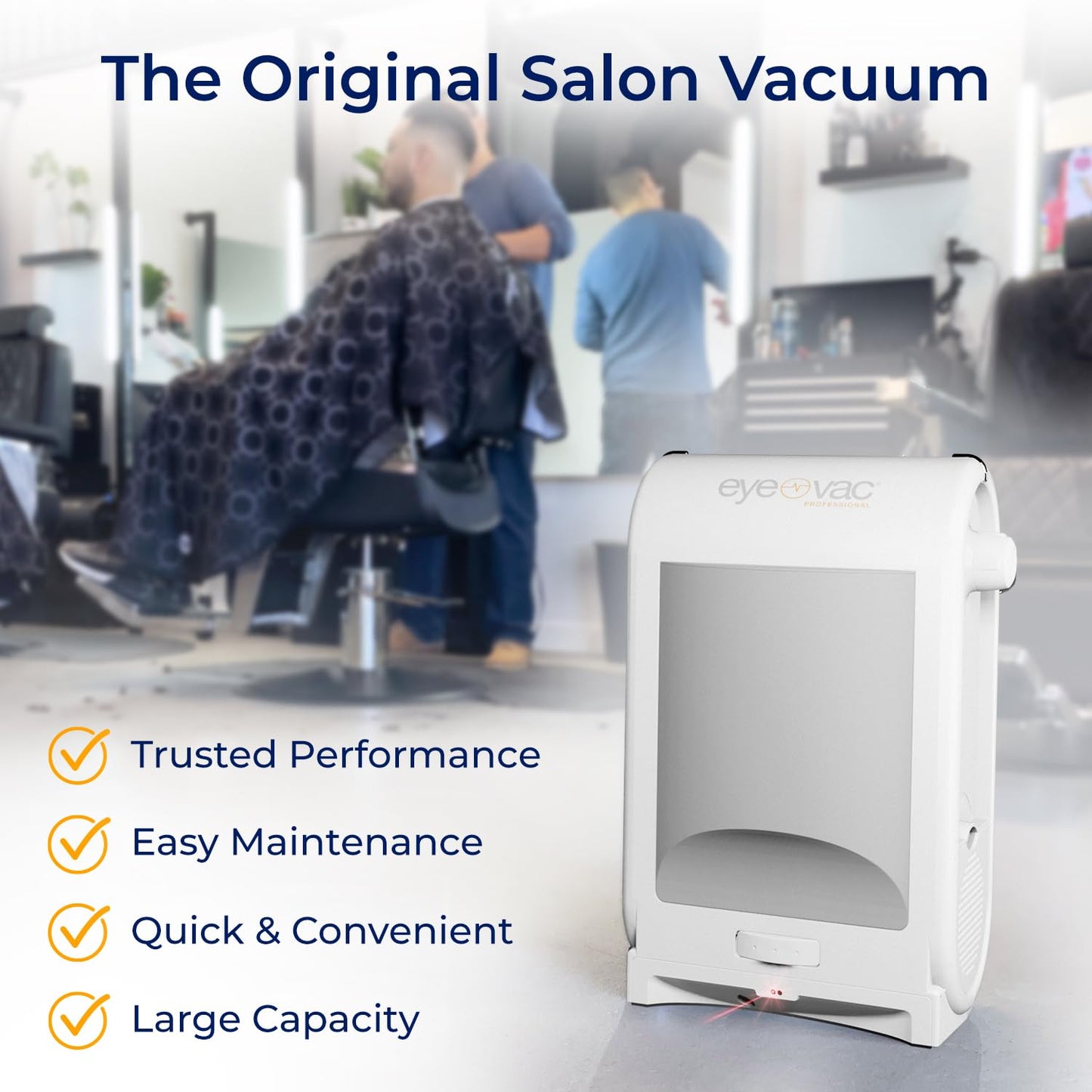 EyeVac Pro Touchless Aspirador automático – Ultra rápido y potente – Ideal para barredor, peluquería, alimentos para mascotas, cocina sucia, recipiente con cable, sin bolsa, sensores automáticos, 1400 W (blanco)