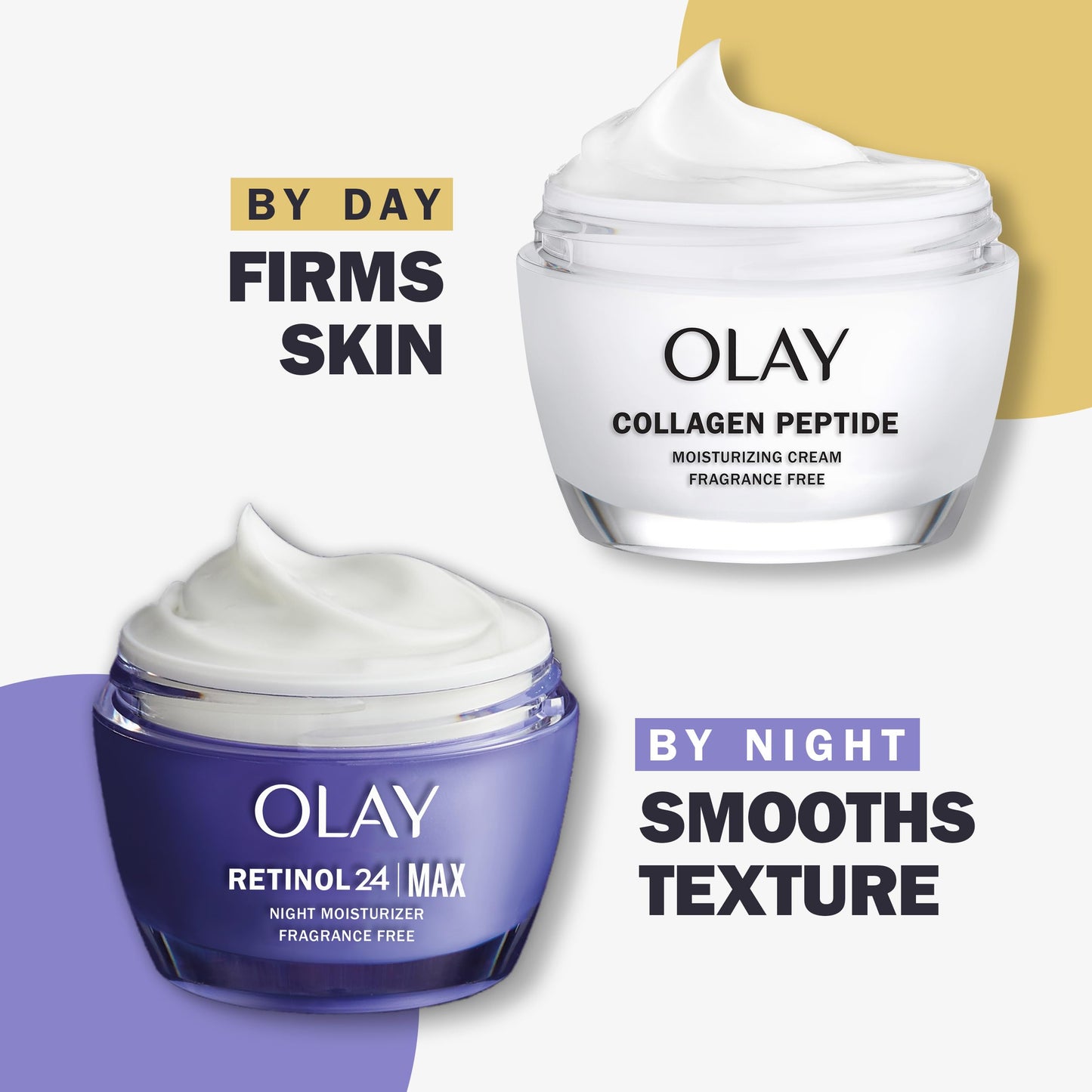 Olay Regenerist Collagen Peptide 24 Face Moisturizer, Fragrance-Free, 1.7 Oz + Whip Face Moisturizer Travel/Trial Size Bundle