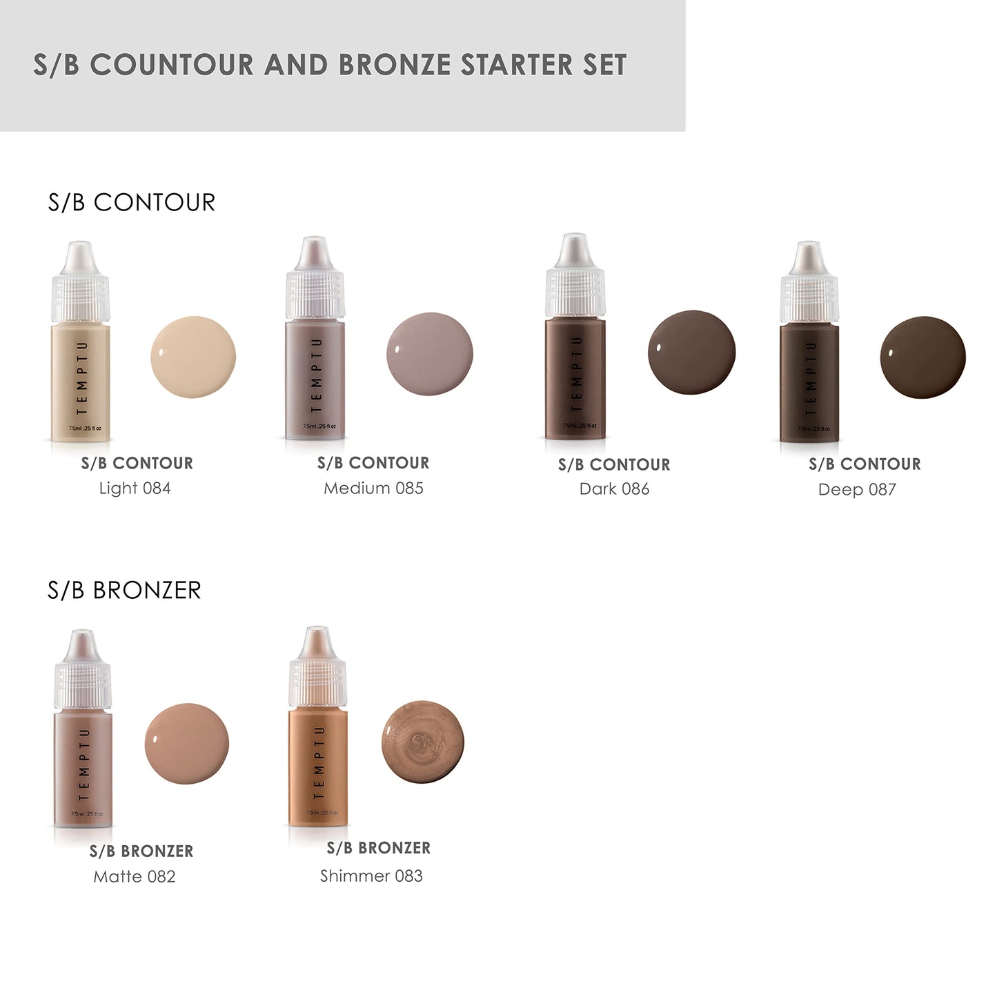 Temptu S/B Contour & Bronze 6 Piece Starter Set