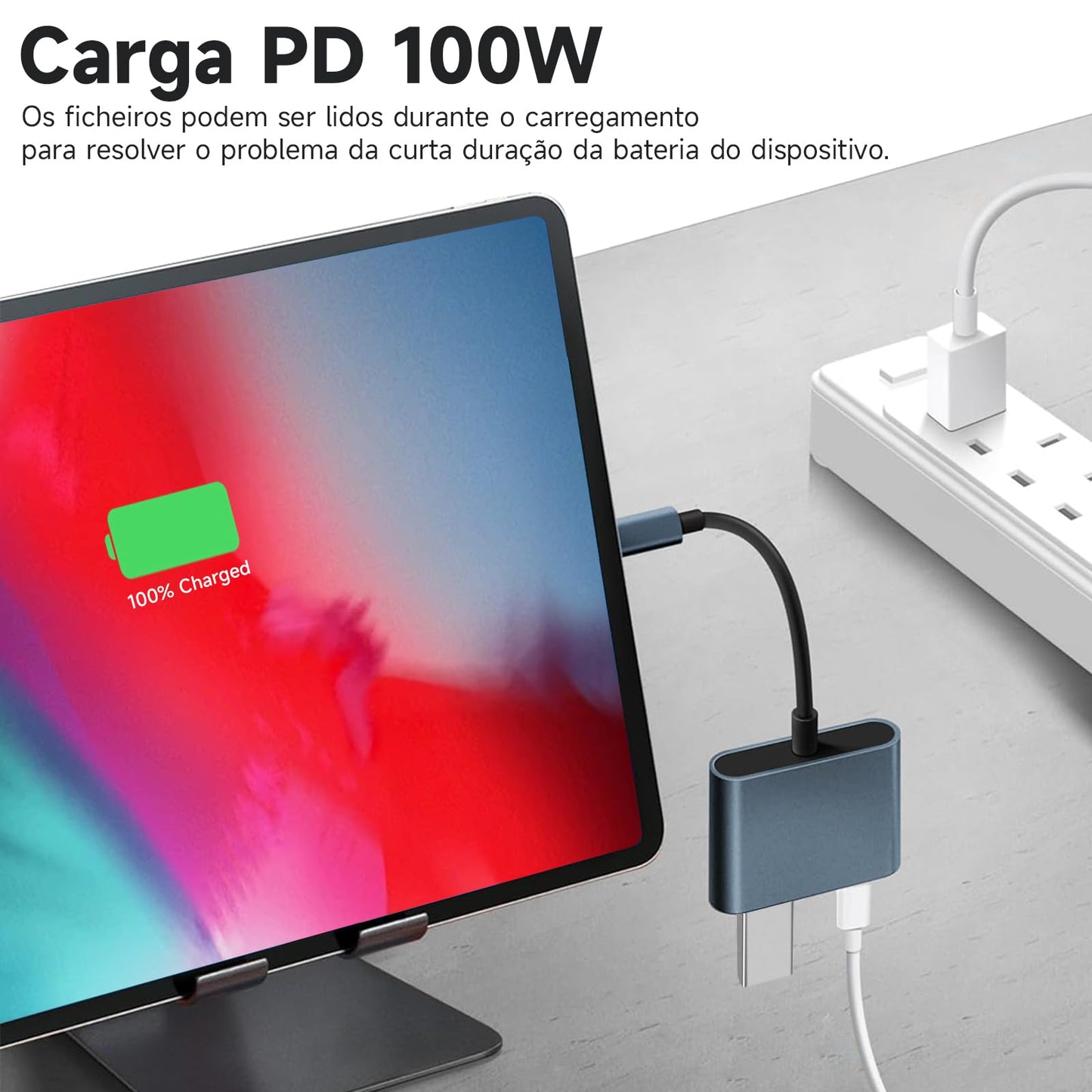 Adaptador USB C a HDMI QILOFU Plata con Multipuertos y Carga Rápida 4K Compatible para MacBook y Galaxy