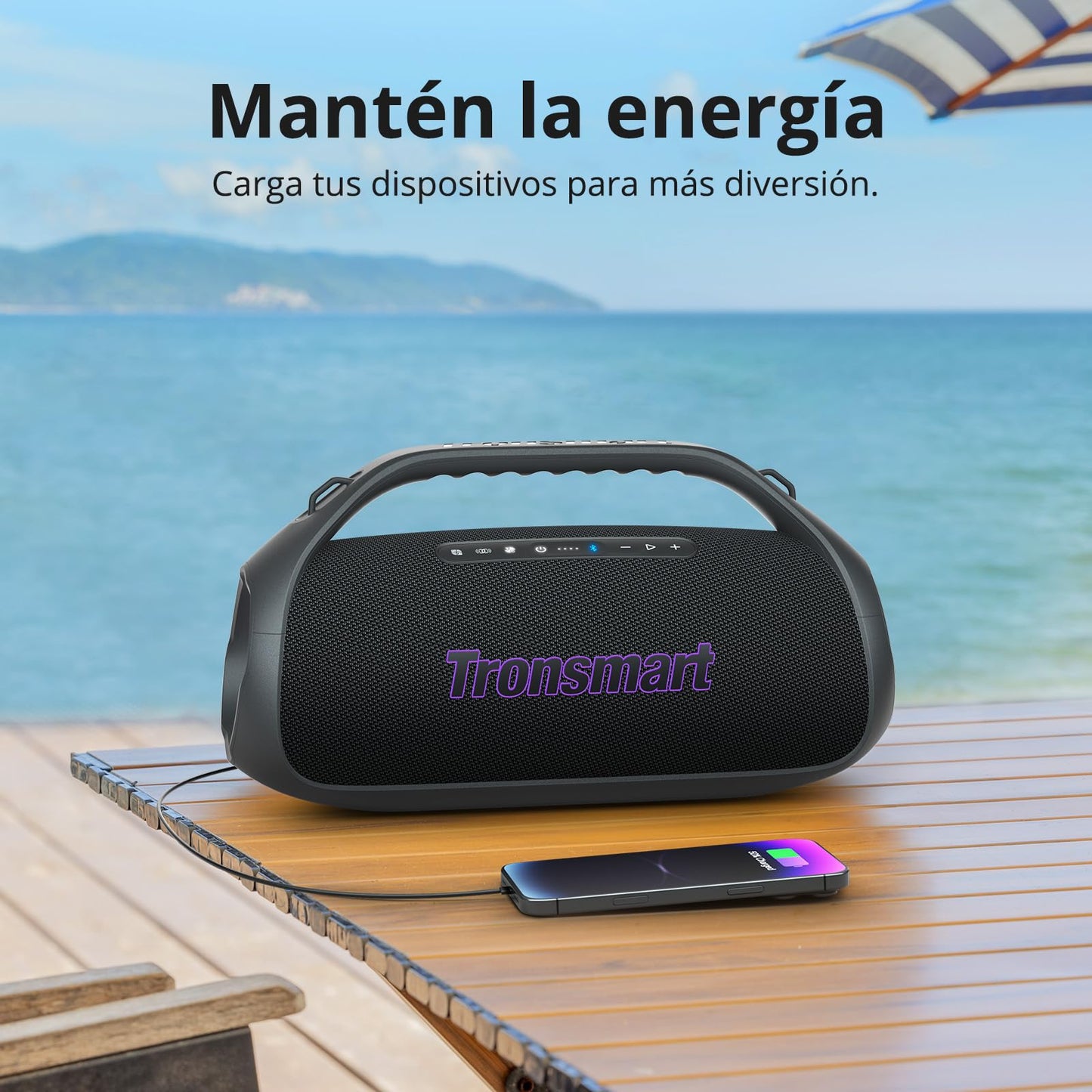 Tronsmart Bang 2 Bocina Bluetooth Portátil para Fiestas, 26H de reproducción sin Miedo al Agua, 90W de Potencia Pura, IPX6 (Negro)