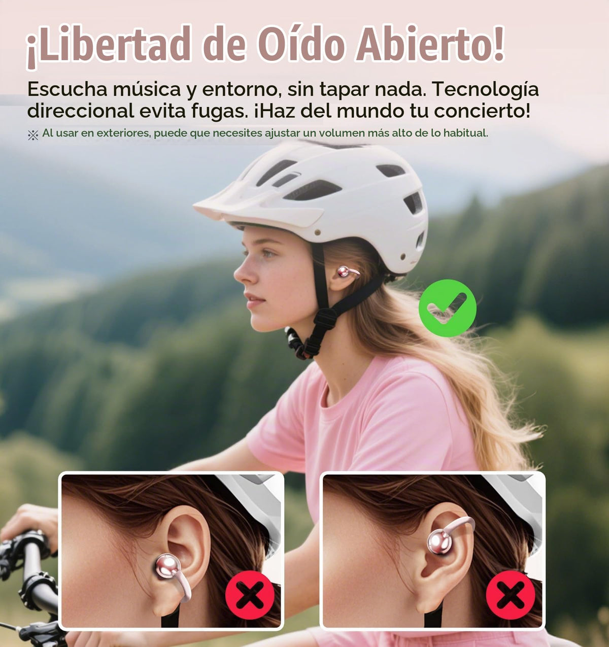 Auriculares Kinglucky Gen 3 Inalámbricos Bluetooth 6.0 Negro con Micrófono y ENC para Usuarios de Orejas Pequeñas y Anteojos