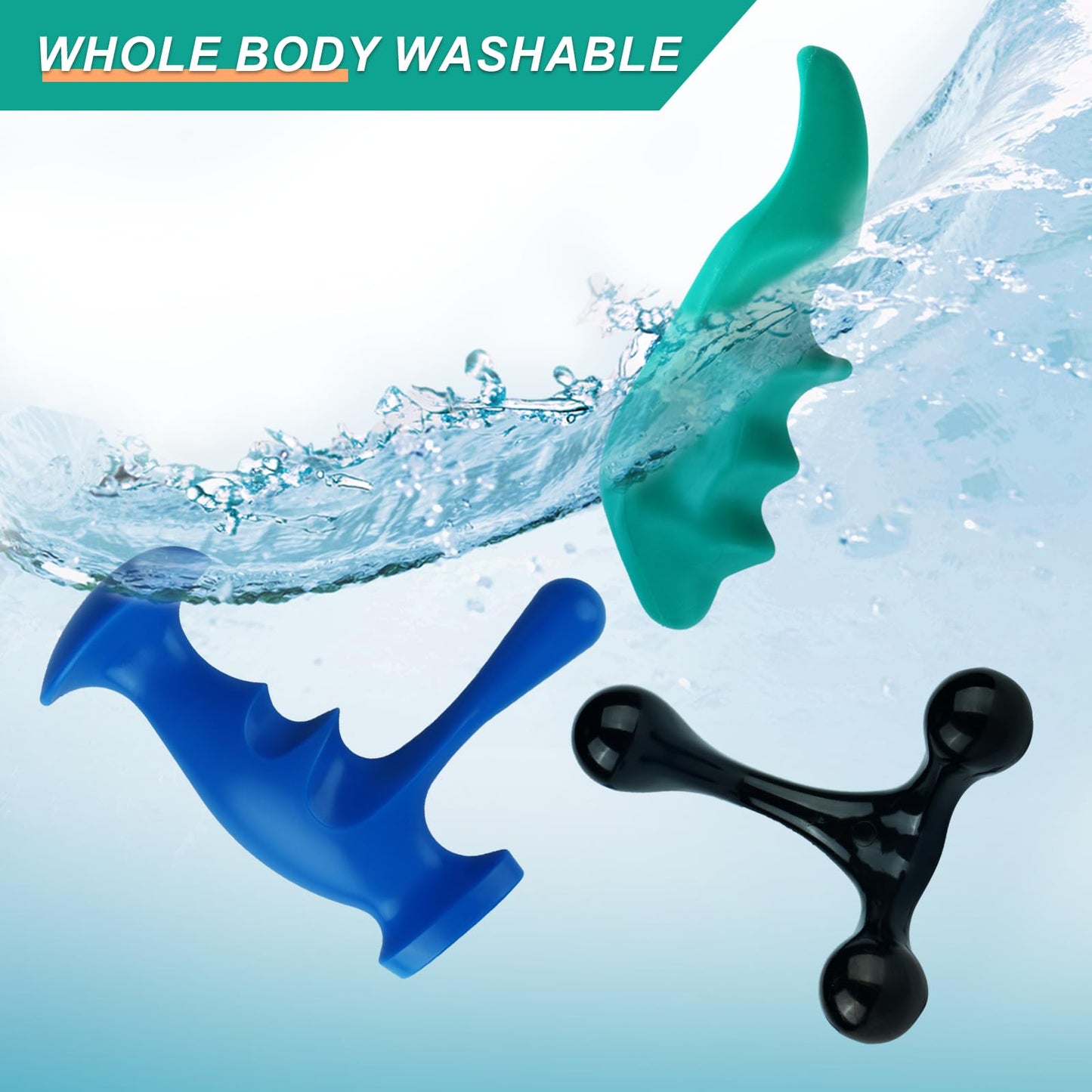 Aivwis - Herramienta de masaje para ahorrador de pulgar, herramienta manual de 3 patas para tejido profundo, juego de masaje 3 en 1 con perillas ergonómicas, recuperación muscular, alivio del estrés y