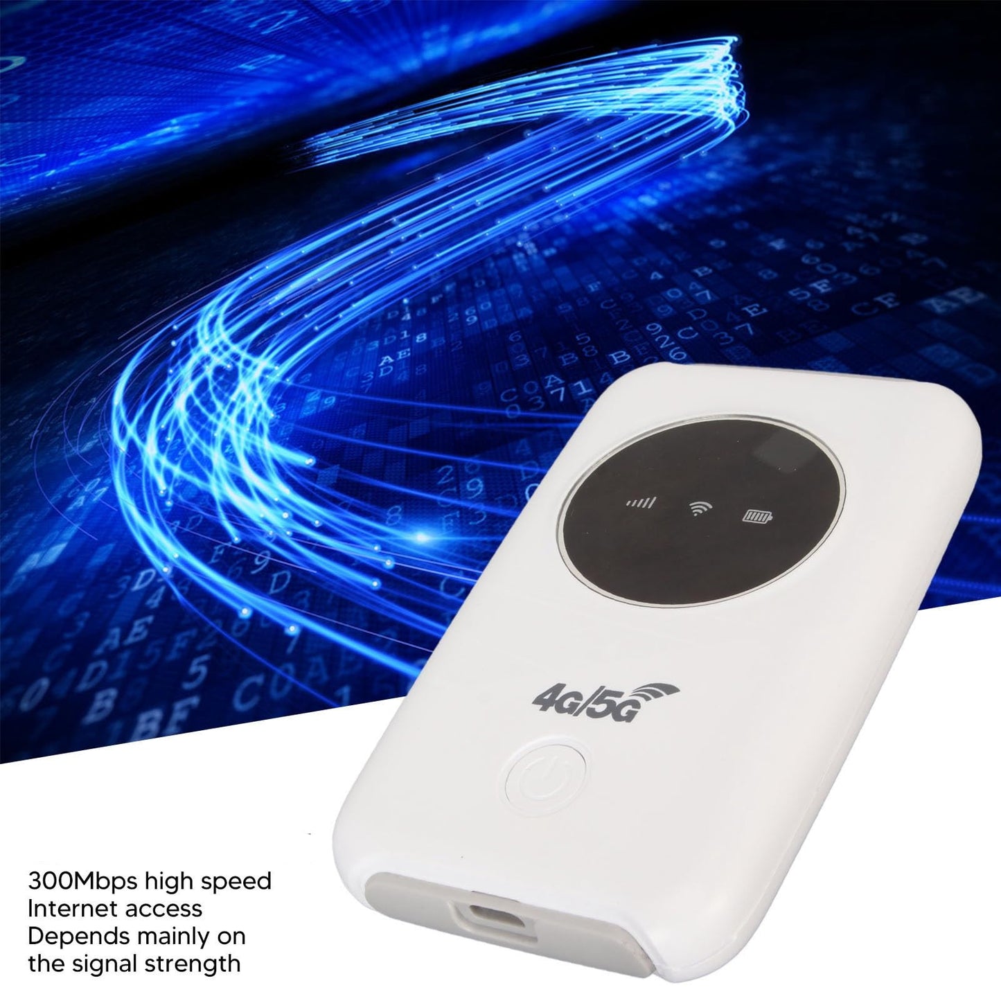 Chazcool Punto de Acceso Móvil WiFi 4G LTE, 5G WiFi Hotspot Desbloqueado 300Mbps, con Ranura para Tarjeta SIM, Soporte de Enrutador WiFi Hasta 10 Dispositivos Conectados, WiFi Móvil Portátil de Viajes