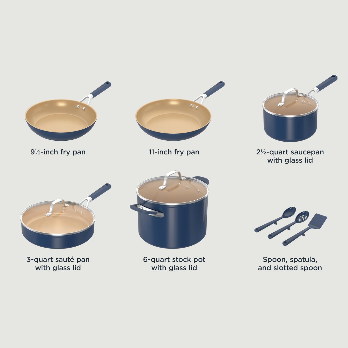 Juego de Utensilios de Cocina Ninja Cerámica Larga Duración para Horno y Lavaplatos