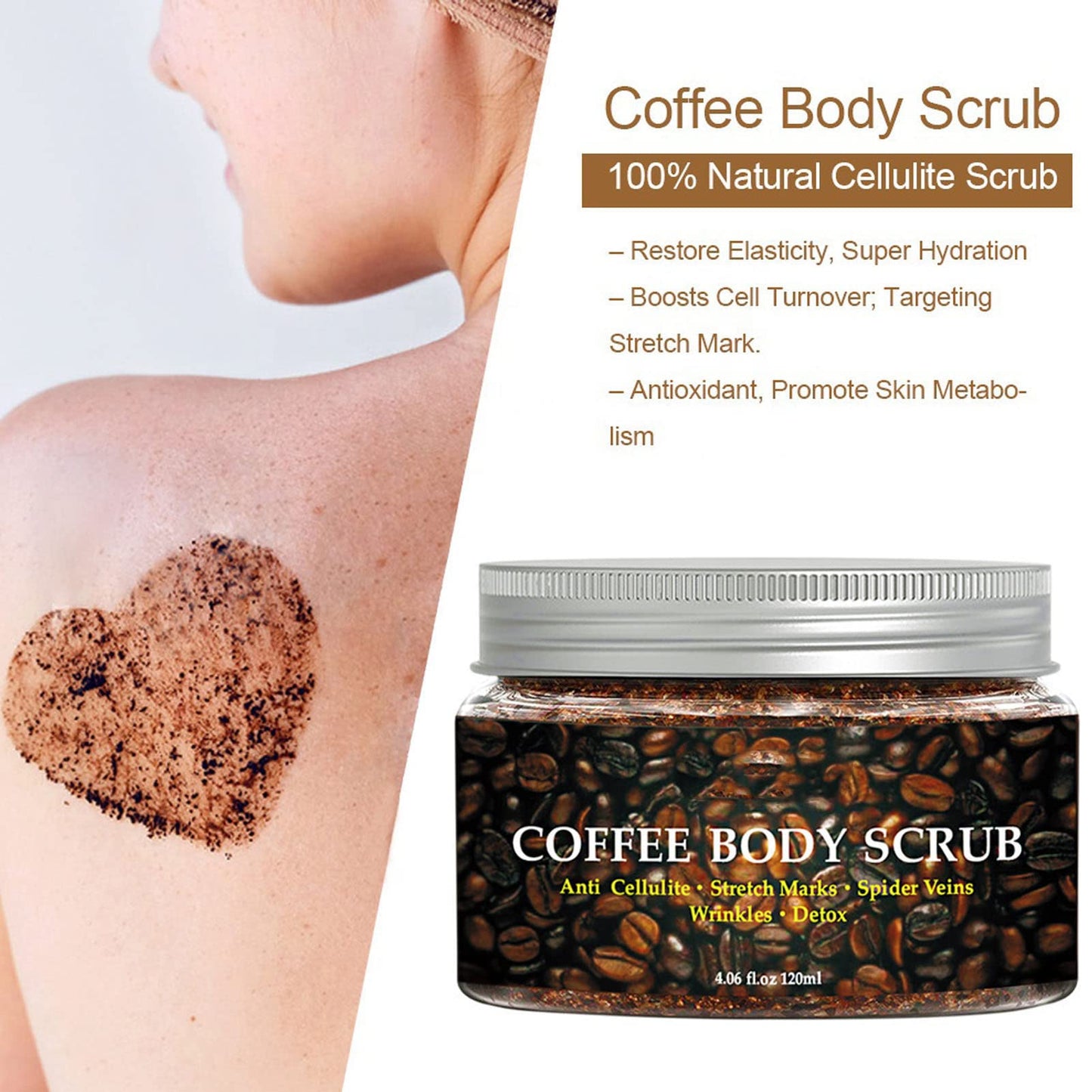 Exfoliante Corporal Seguro Café Limpieza Profunda Nutritivo para el Cuidado Diario de la Piel