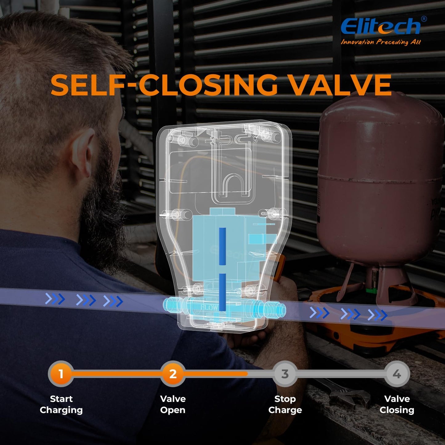 Elitech LMC-310A Báscula Electrónica Refrigerante, HVAC y AC Automatizada con Monitor Portátil y Monitor de LCD, la Medida Más Pesada 100KG