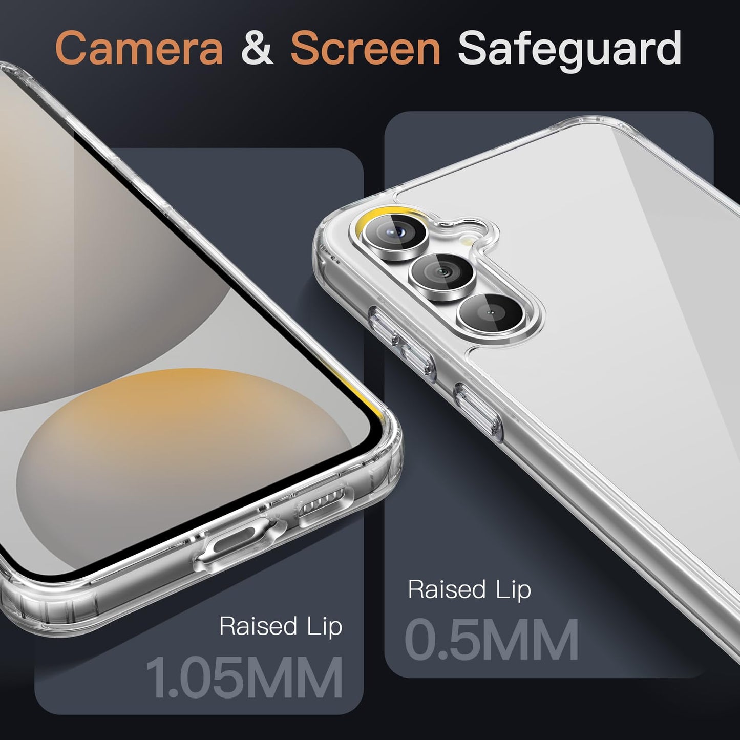JETech Funda para Samsung Galaxy S24 FE, Carcasa Anti-Amarillo Antigolpes Protectora, Respaldo Anti-Arañazos PC Dura (Transparente)