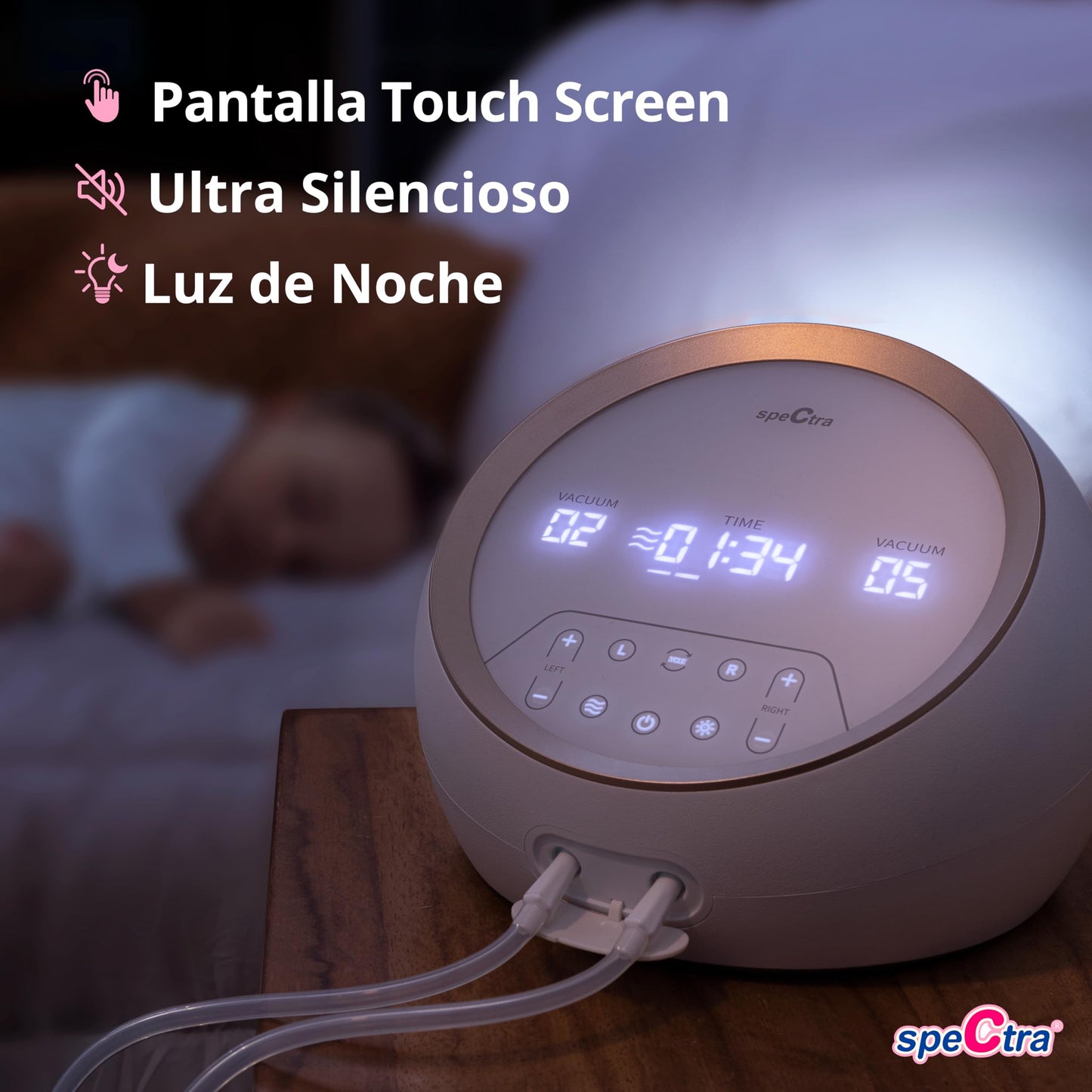 Extractor de Leche Eléctrico Spectra Dual S Blanco con Doble Motor Independiente Grado Hospitalario Potente para Lactancia