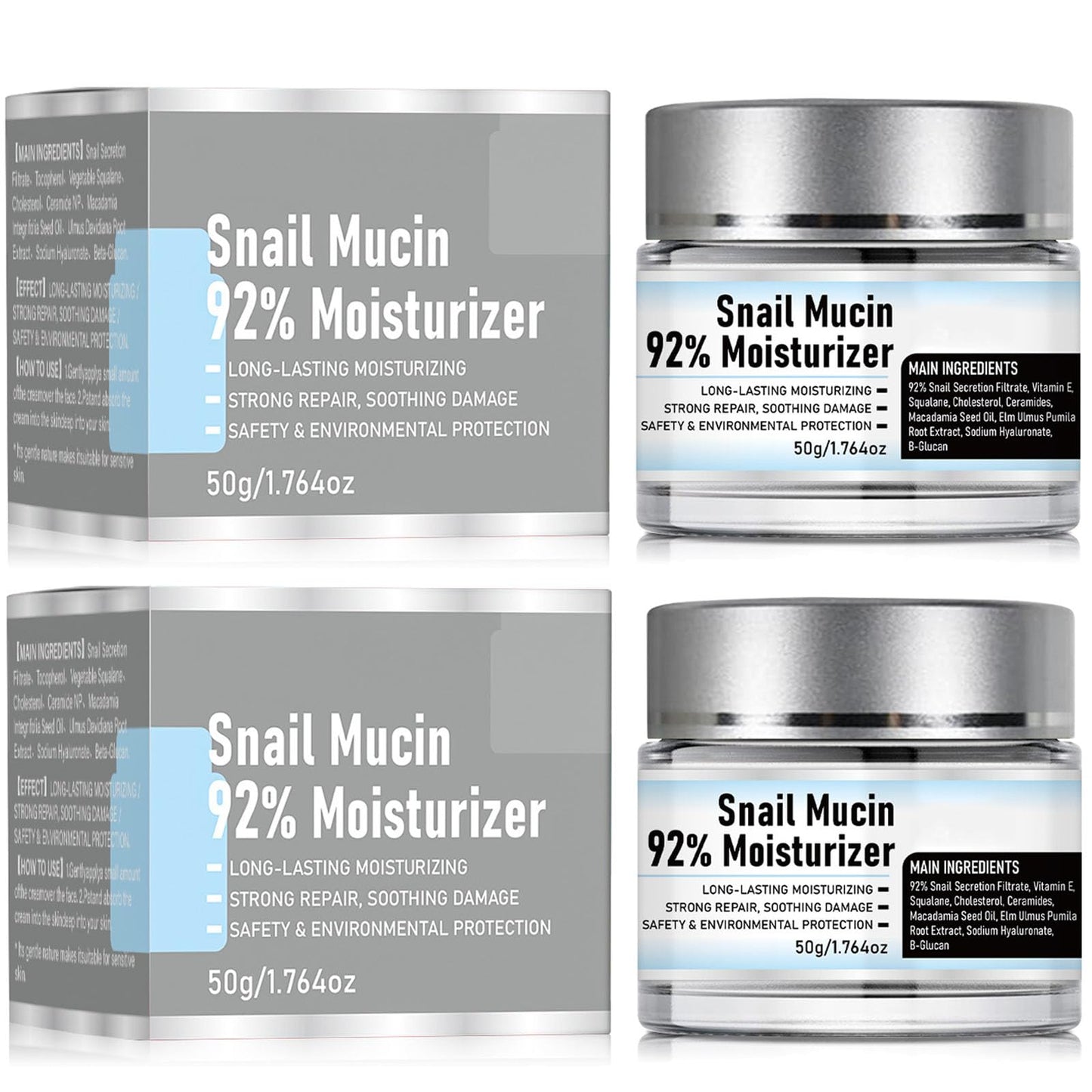 Snail Mucin 92% Moisturizer, Snail Mucin Cream Daily Repair Face Gel Cream for Dry Skin, Snail Mucin Moisturizer Face Cream,Snail Cream for Face Moisturizer (2)