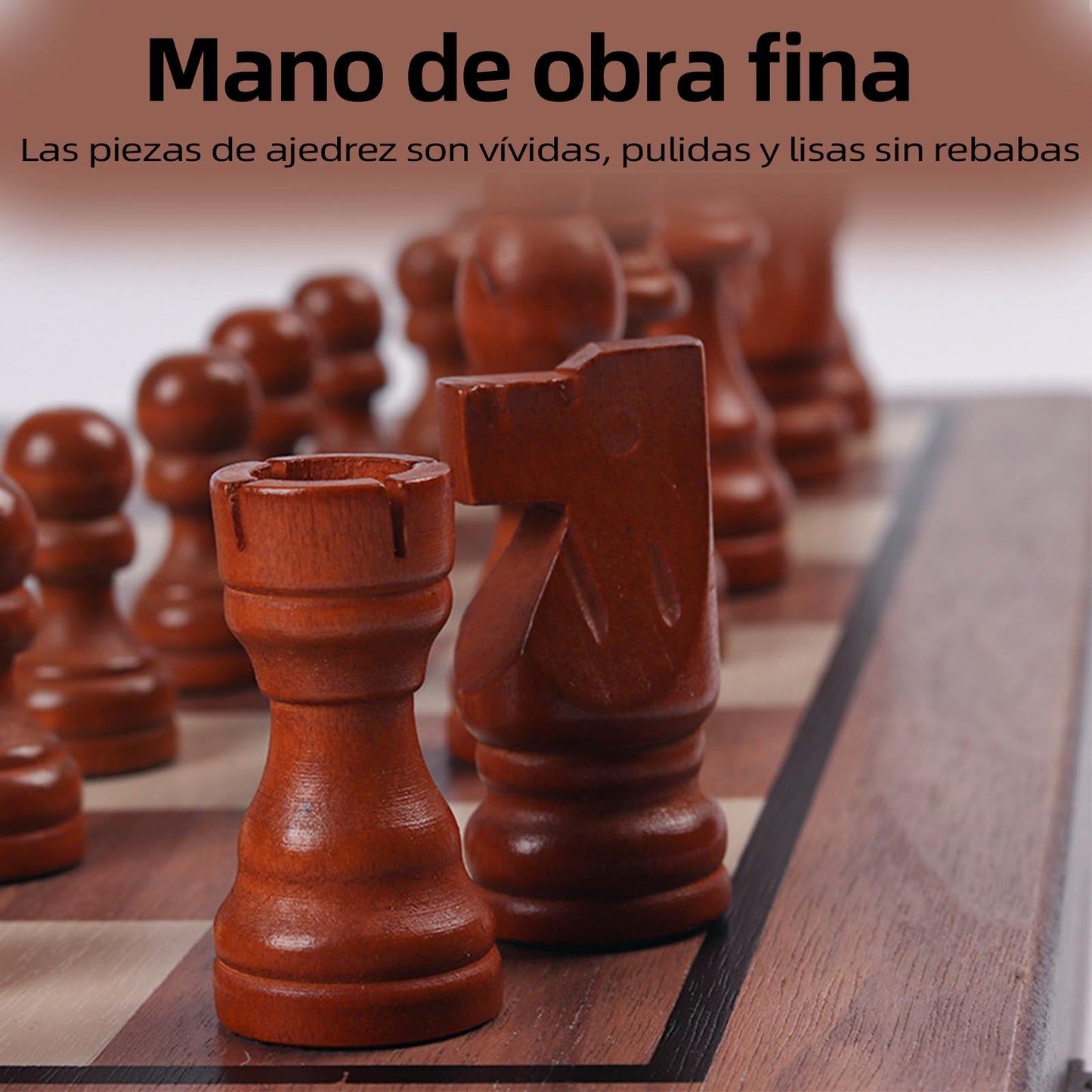 AUERQXZ Ajedrez Magnetico,Tablero de Ajedrez Plegable,Juego Chess internacional 2 en 1 diseño clásico,el juego de Ajedrez profesional profesionales y principiantes,Ajedrez niños y adultos (39 x 39 cm)