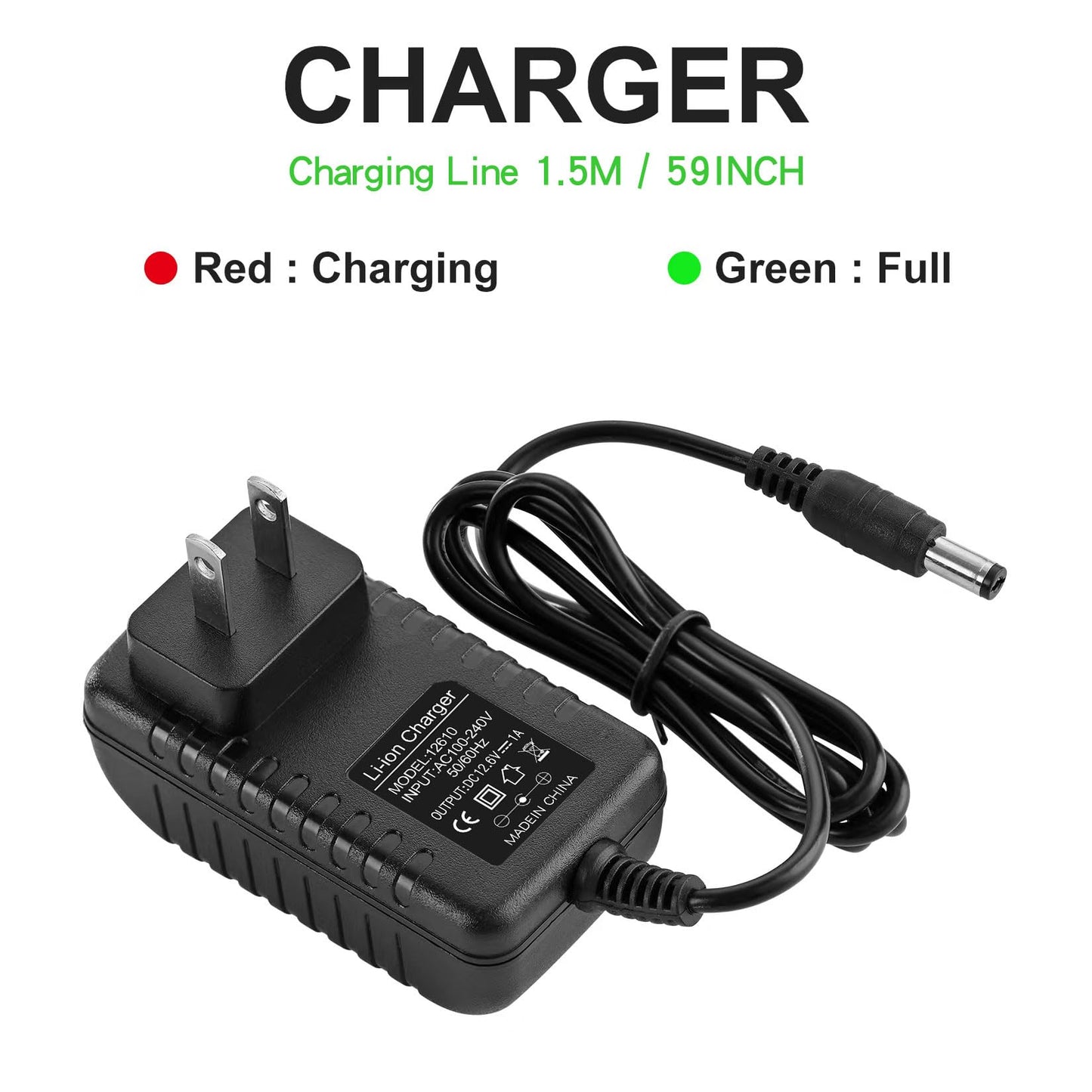Cargador de pistola de masaje de 12 V ~ 12.6 V 1.0 A cargador para pistola de masaje de 12.6 V, fuente de alimentación