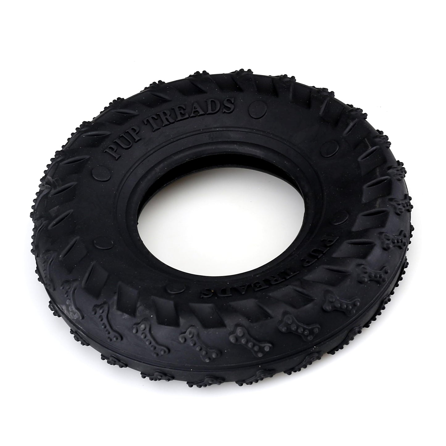Friendly Pet Juguete Masticable con Forma De Neumático para Perros, Juguete De Caucho Natural para Buscar Y Jugar En Interiores Y Exteriores (Tamaño Mediano) Medio Negro