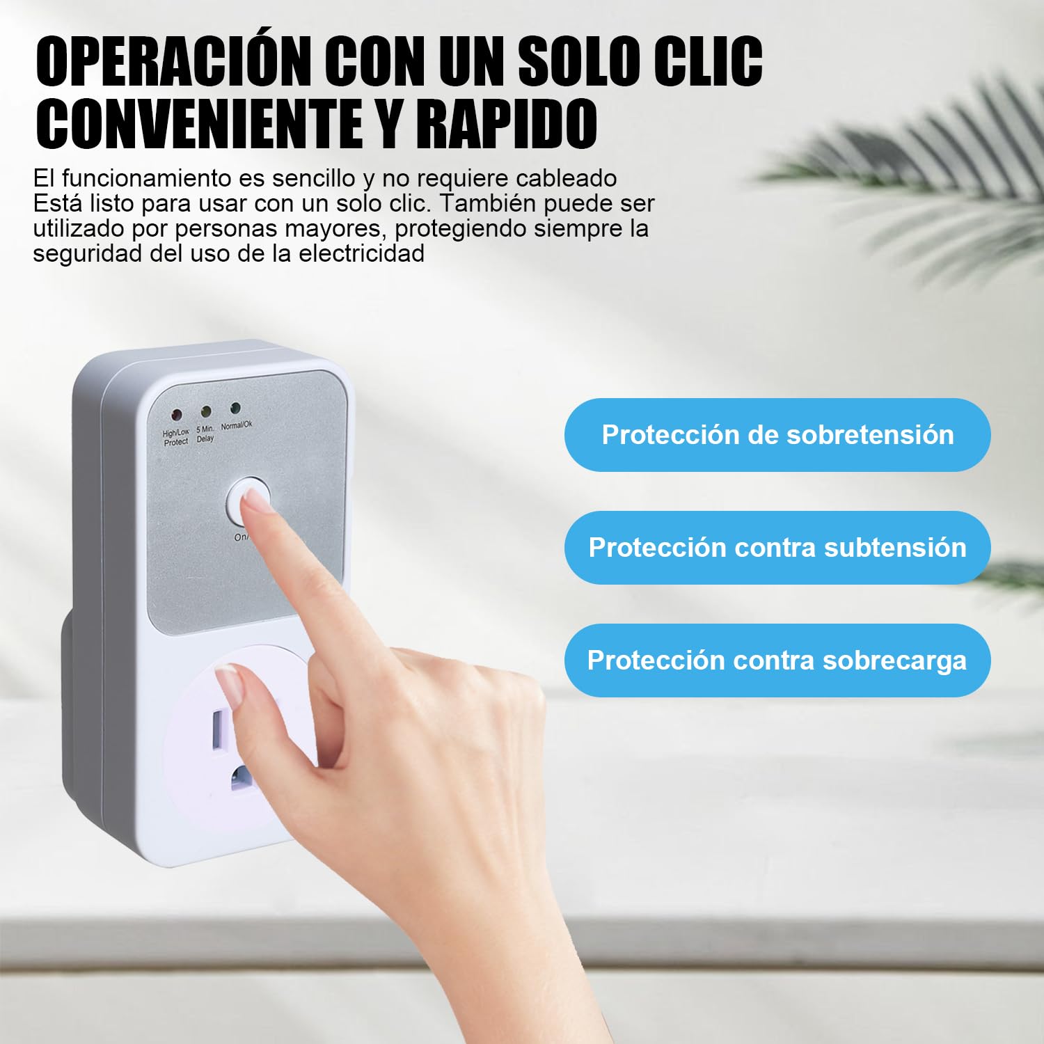 Protector de Voltaje VIEGLM Blanco Multifunción para Refrigerador, TV, Lavadoras y Frigoríficos