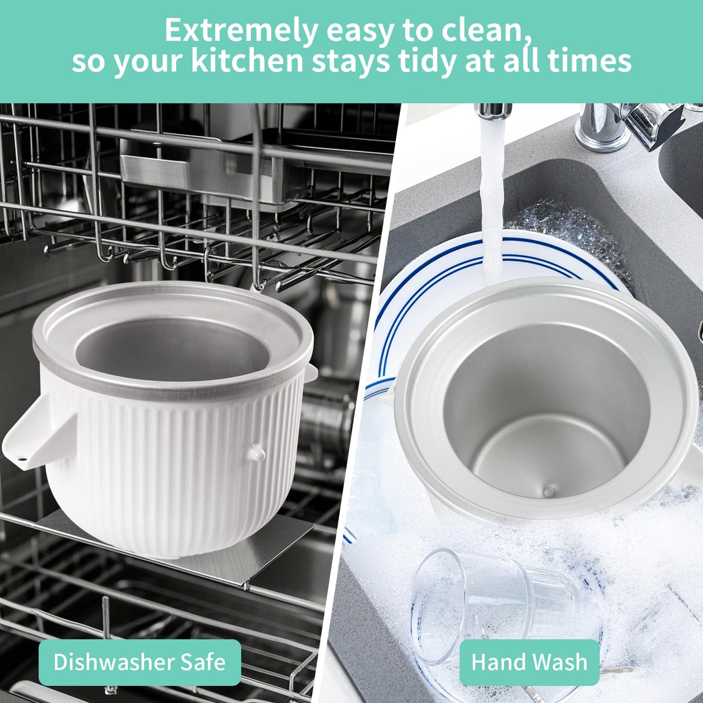 Accesorio de Helado KitchenAid Blanco Compatible con Mezcladores 4.5-7QT y Lavavajillas