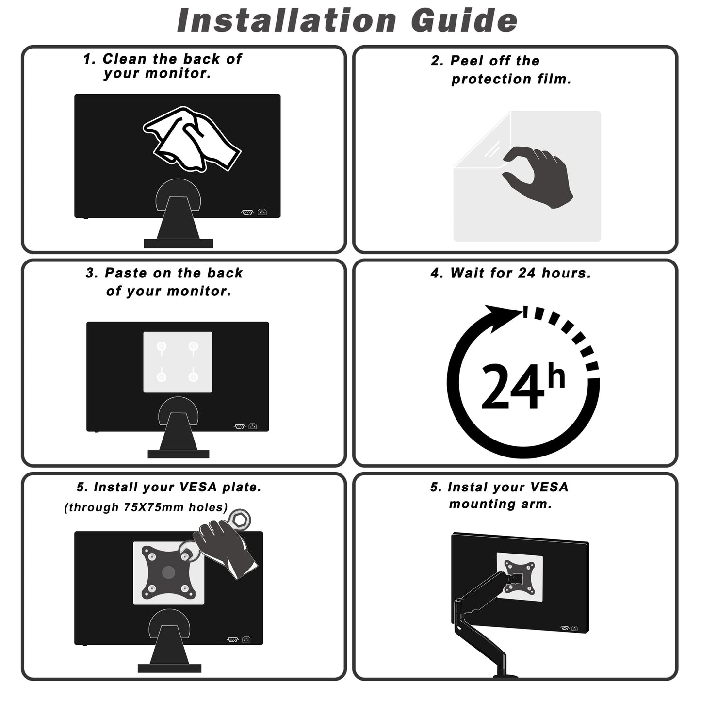 Adaptador Universal para Montaje VESA en Monitores No VESA de 13 a 27 Pulgadas