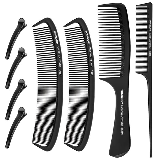 Shoonlo 4 Peines para Cabello Lacio para Mujer y Hombre, Peine Cola de Rata+ Peines Delgado+ 2 Peine Barbero, Cepillos y Peines para Cabellos Finos y Gruesos, Uso en Seco y Mojado