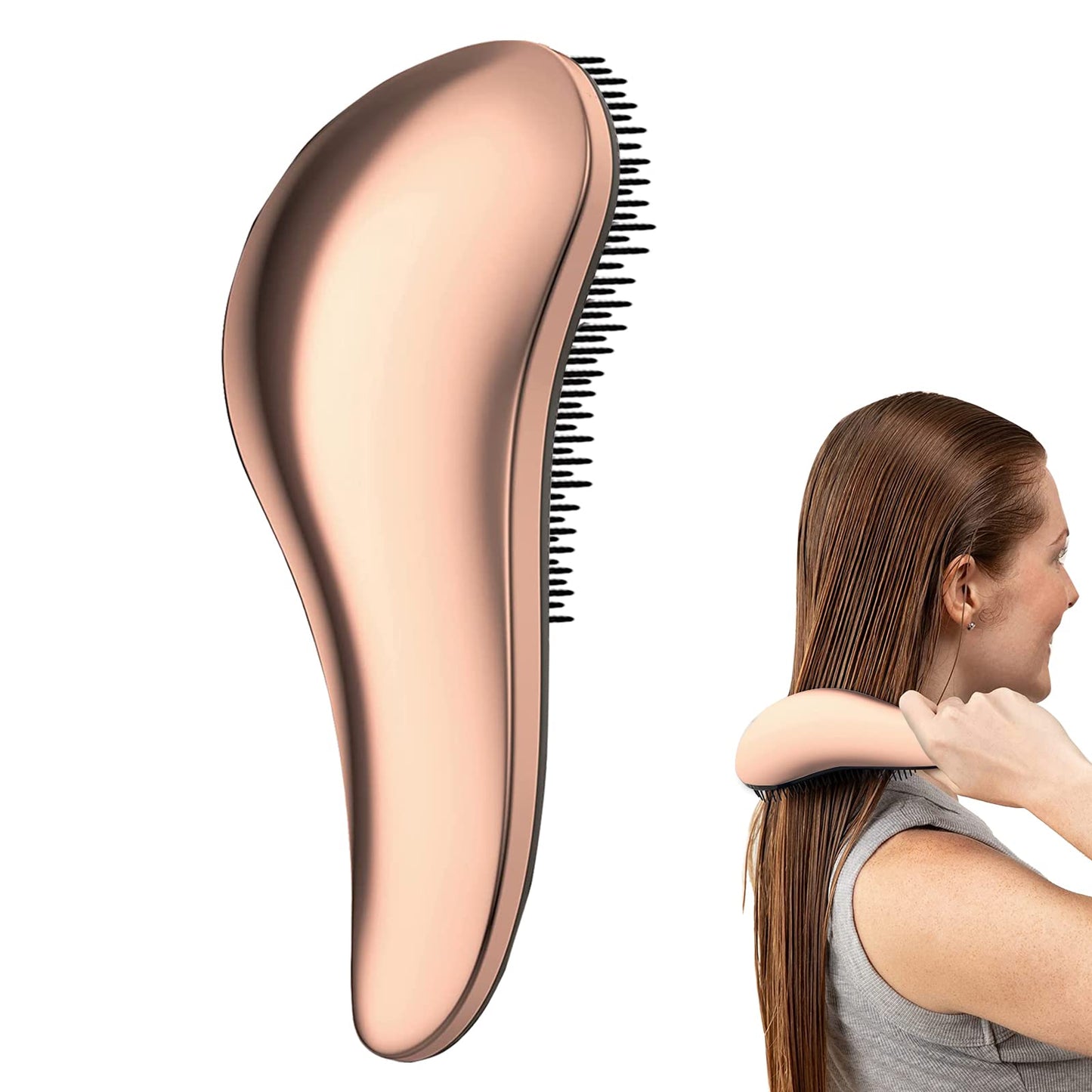 MITEGELO Antiestático Cepillo para Cabello, Detangling Brush,Favorece Crecimiento del Cabello, Evita Encrespamiento, en Húmedo y en Seco, Peina Cabello, Apto para Todo Tipo de Cabellos.(Oro)