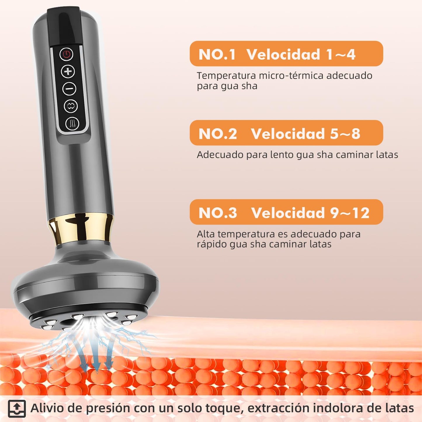 Masajeador AnticeluliTico Celulitis,Masajeador Corporal Multifuncional,con Tablero Gua Sha,Herramienta de Masaje eléctrico,12 Niveles con Calor, Removedoras de Grasa Eléctrica, para Brazo,Cintura