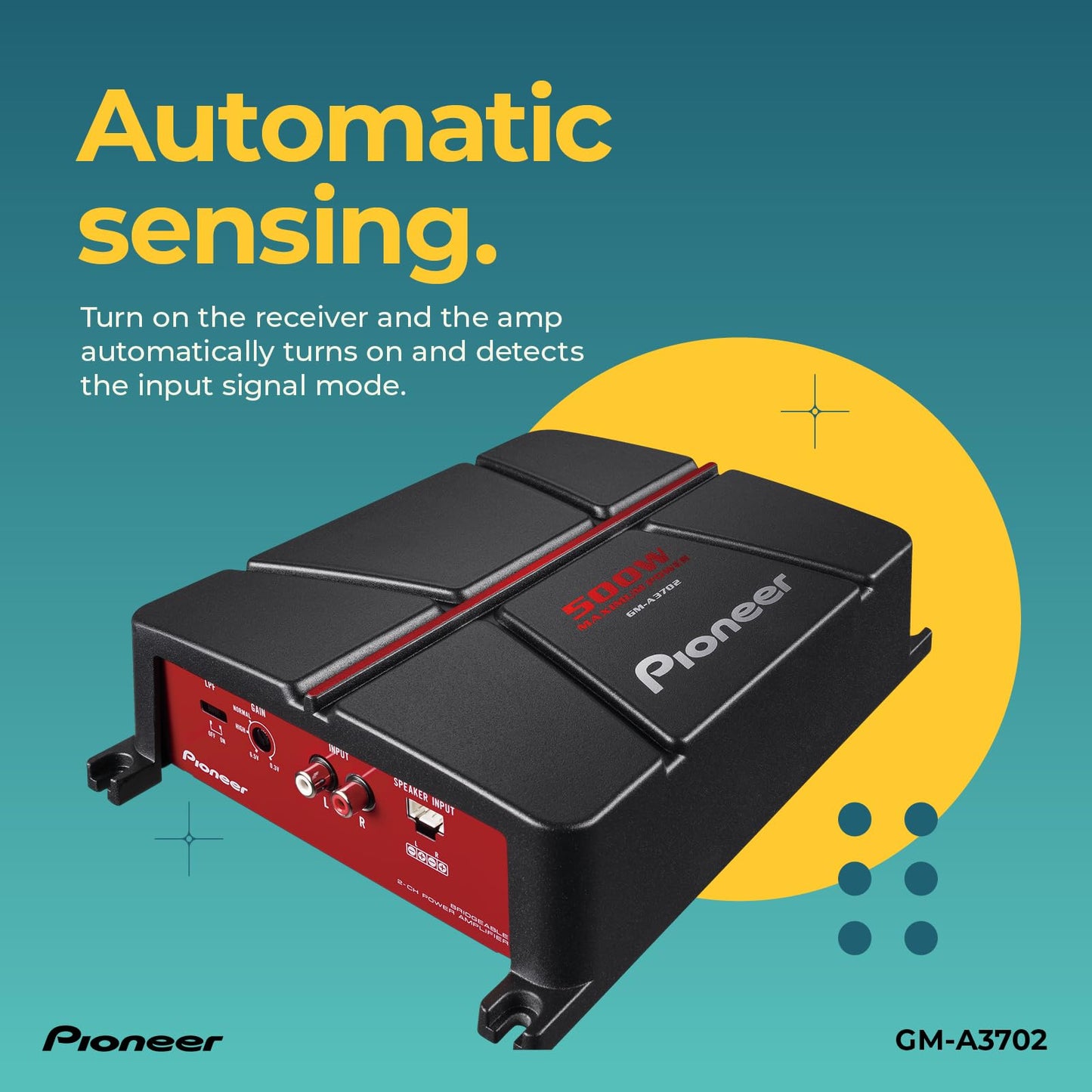 Amplificador Puenteable Pioneer GM-A3702 negro rojo