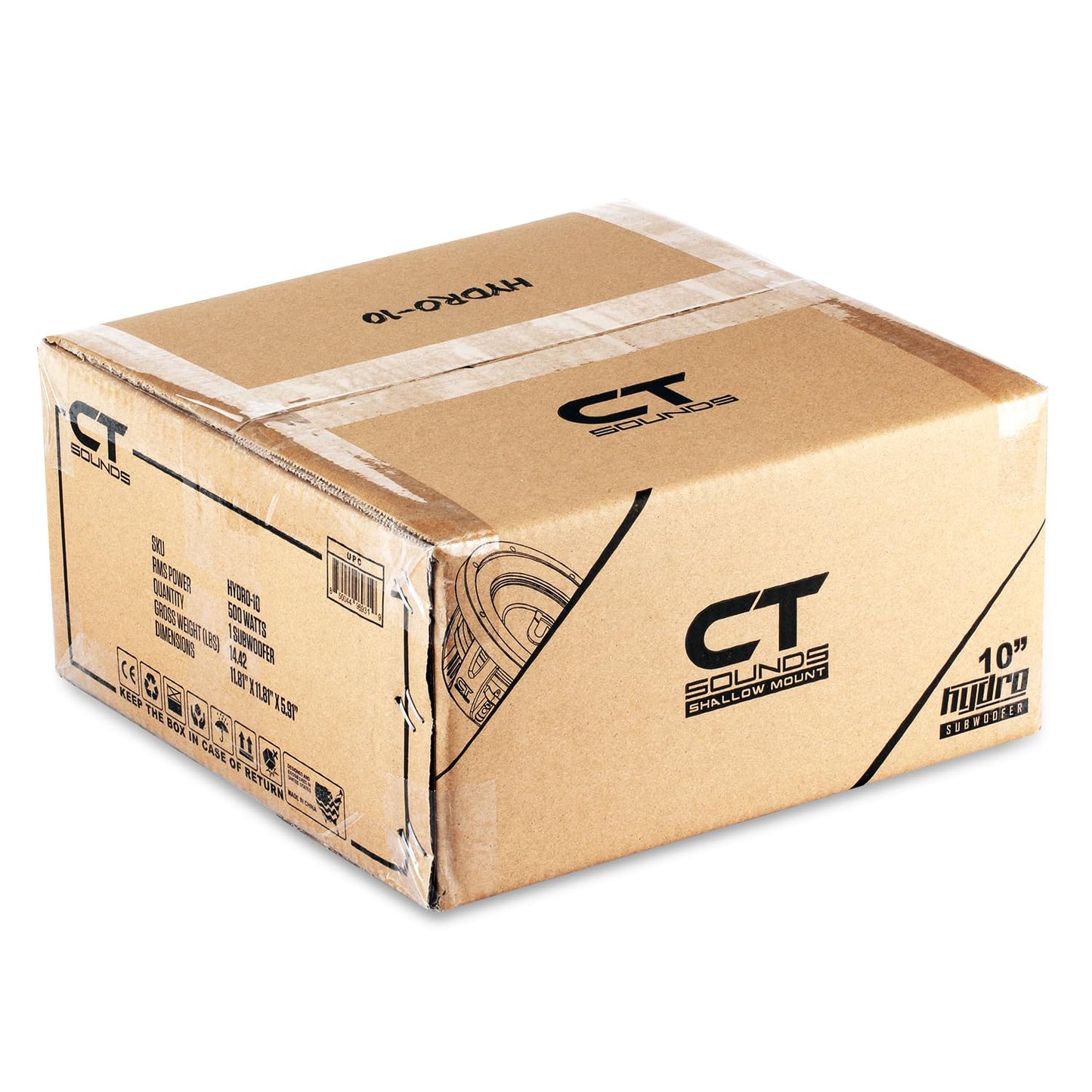 CT Sounds Hydro - Subwoofer de coche de 10 pulgadas, doble 4 ohmios, 1000 W, montaje poco profundo