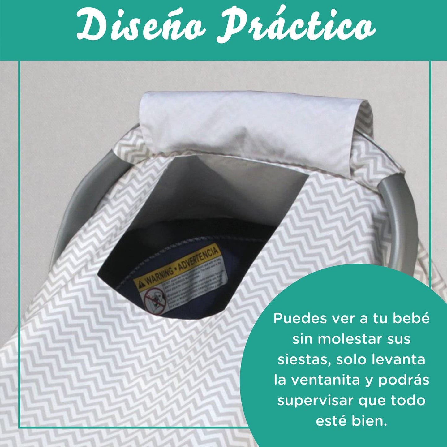 Cubre Huevito Nap Baby Zig Zag Rosa Súper Suave con Ventana y Agarraderas