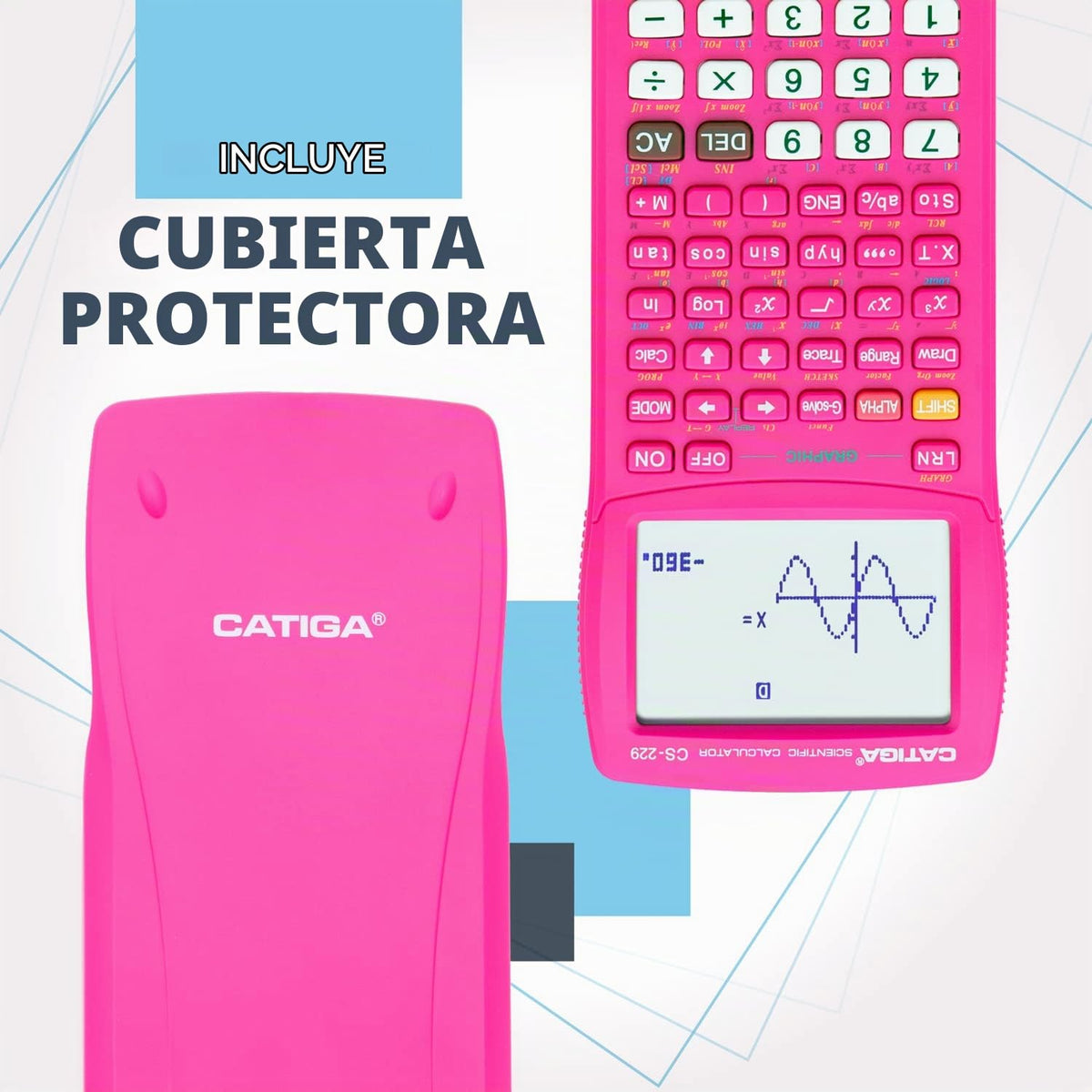 Calculadora Científica CATIGA CS-229 Negra con Funciones Gráficas para Institutos y Universidades