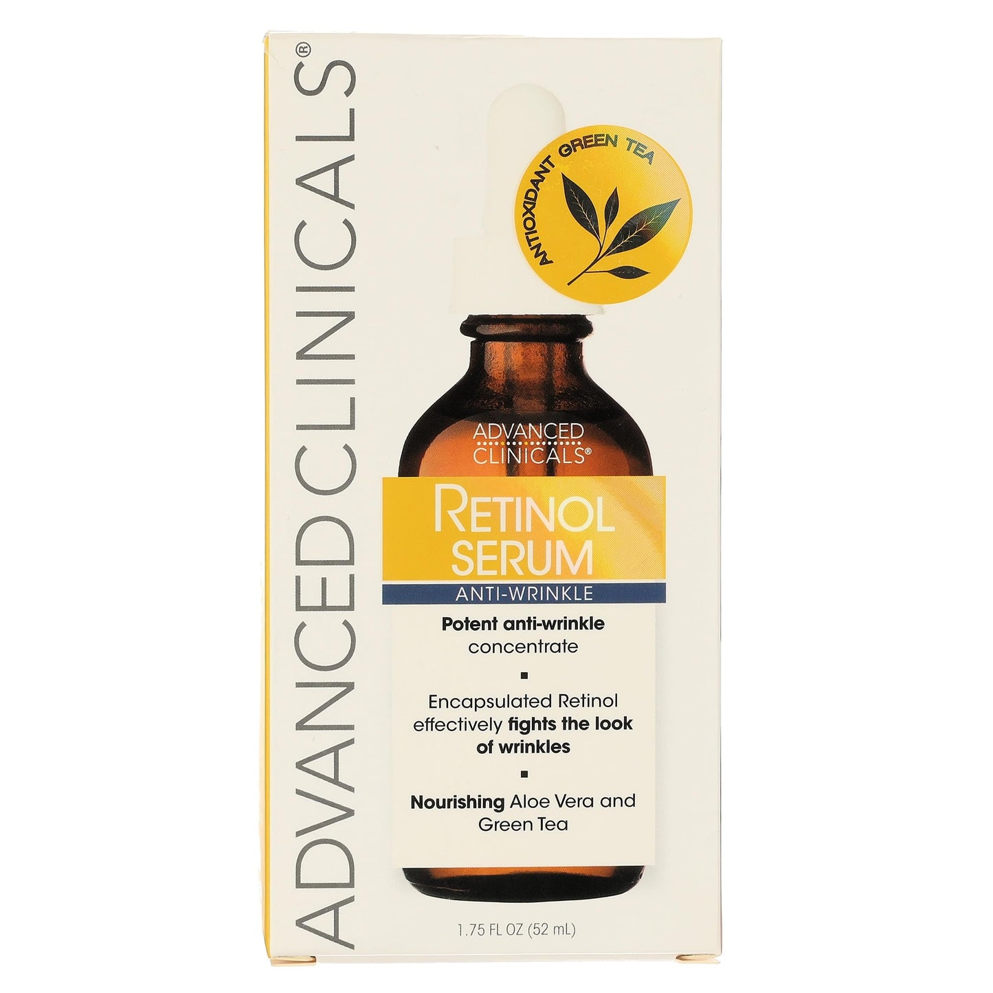 Suero Facial Anti-Arrugas con Retinol, Glicerina y Extracto de Té Verde - 52ml - Fórmula Avanzada para una Piel Renovada y Nutrida