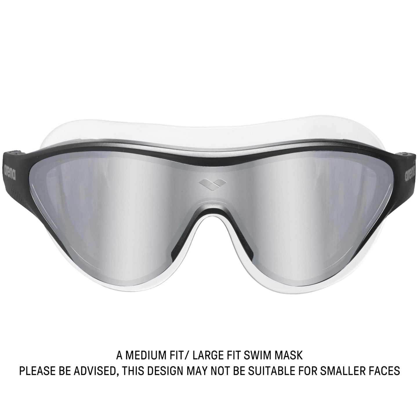 Arena The One Mask - anteojos de natación para Hombres y Mujeres, Plateado/Negro, Lente de Espejo