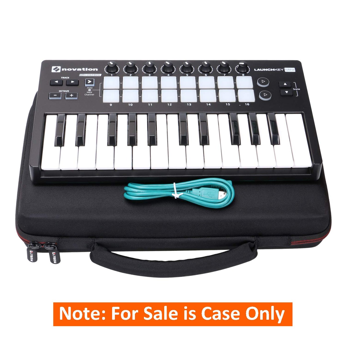 LTGEM - Funda rígida de EVA para Novation Launchkey Mini teclado USB MK2, driver de 25 notas, bolsa de almacenamiento protectora de viaje