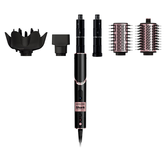 SHARK, FlexStyle Sistema de Peinado y Secadora de Cabello, Multiestilizador con 5 Funciones y 6 Accesorios, Ideal para Todo Tipo de Cabello, Color Negro, HD440BK