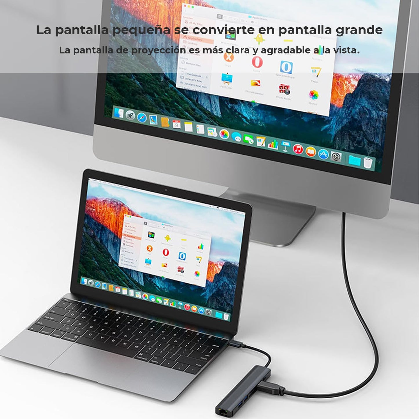 Adaptador USB C WULAR 7 en 1 HDMI 4K Gigabit Ethernet Carga 100W para MacBook, iPad, DELL, Switch y Steam Deck