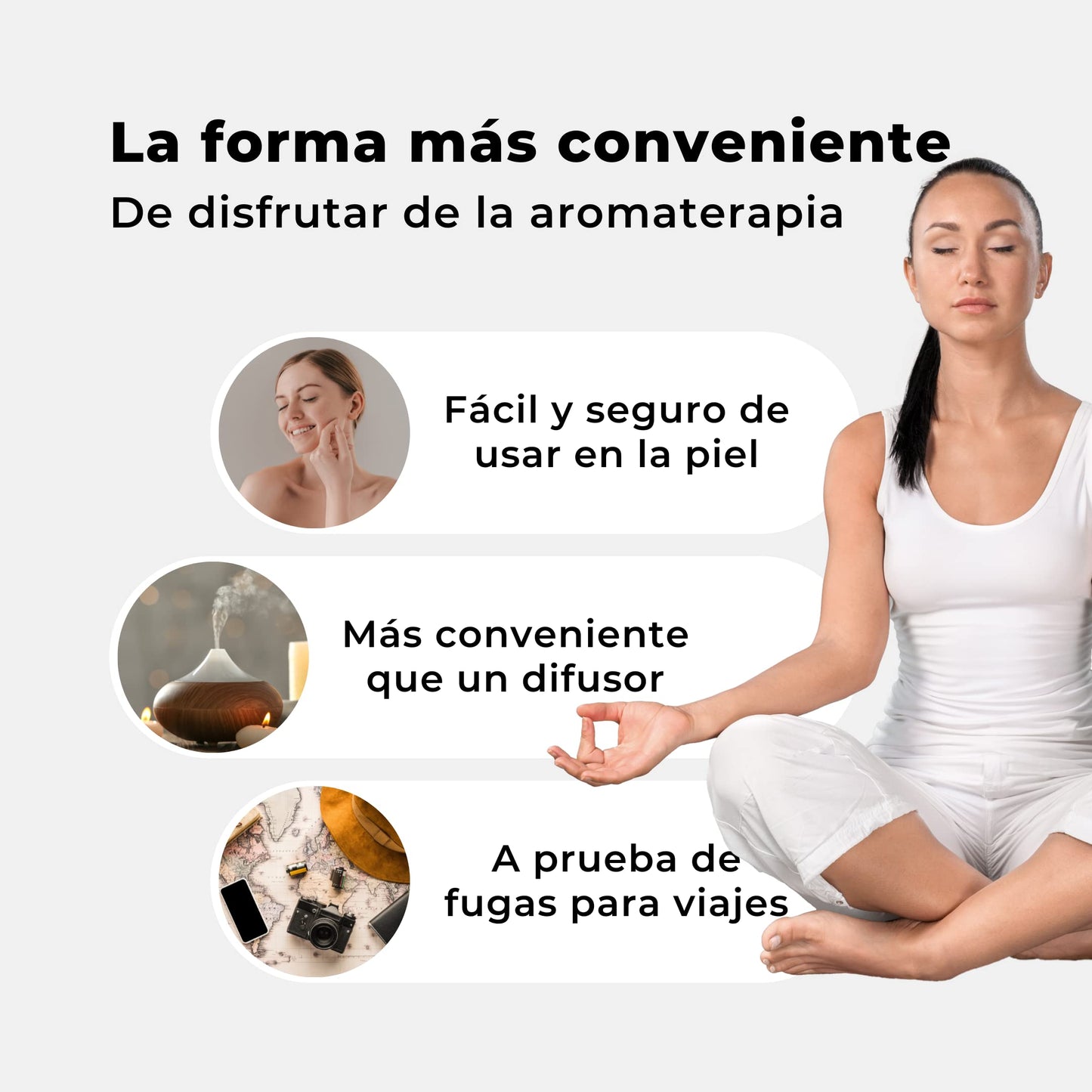 Aceites Esenciales PRAHYAM Roll On Aromaterapia 10 ml Relajación para Mujer Adulta